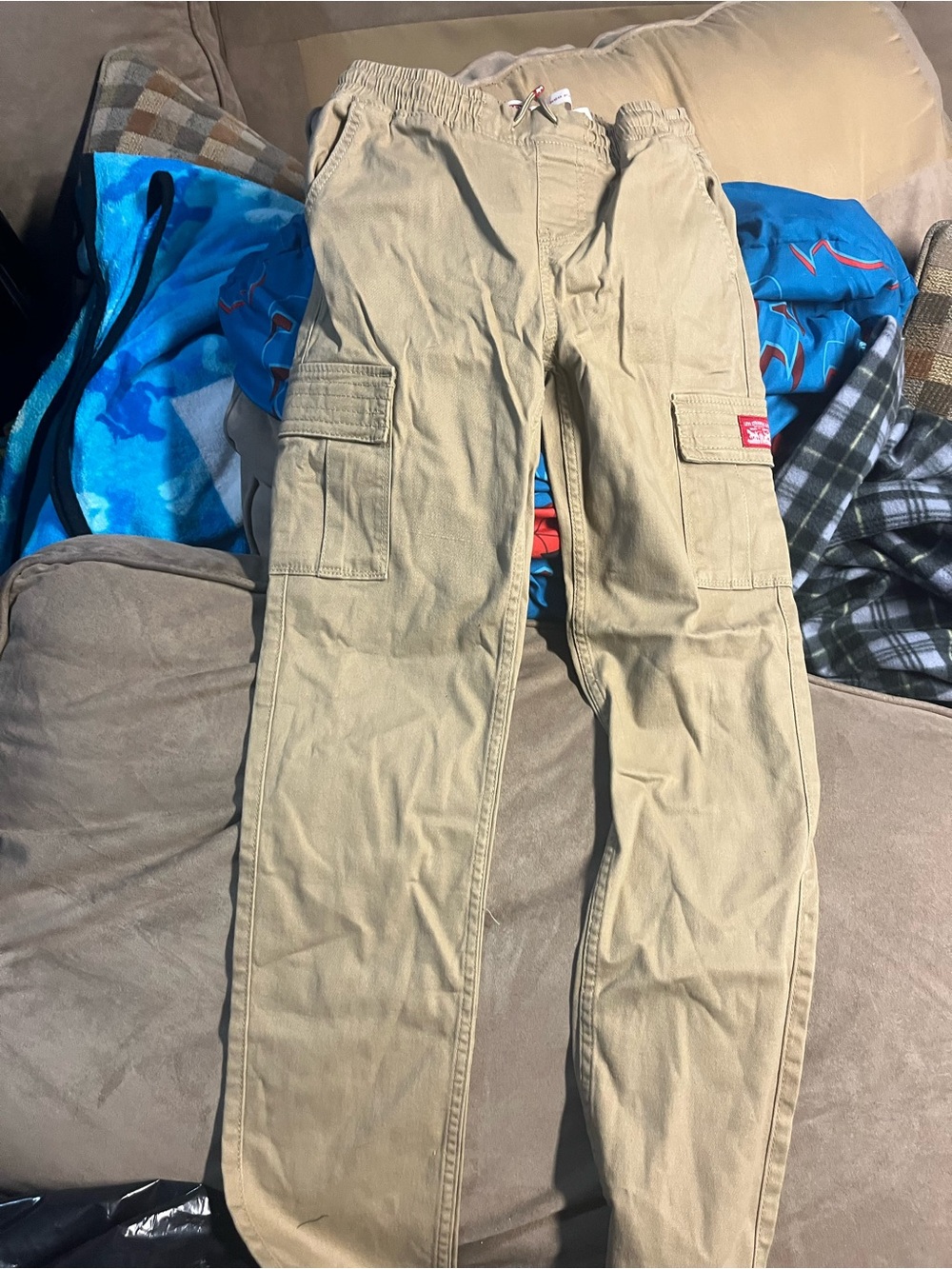 Levi's Tan Cargo Pants with Elastic Waist